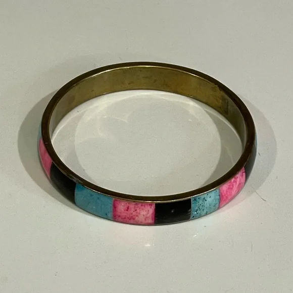 🎁FREE GIFT🎁Multicolor Stone Inlay Bangle Bracelet - Picture 2 of 3